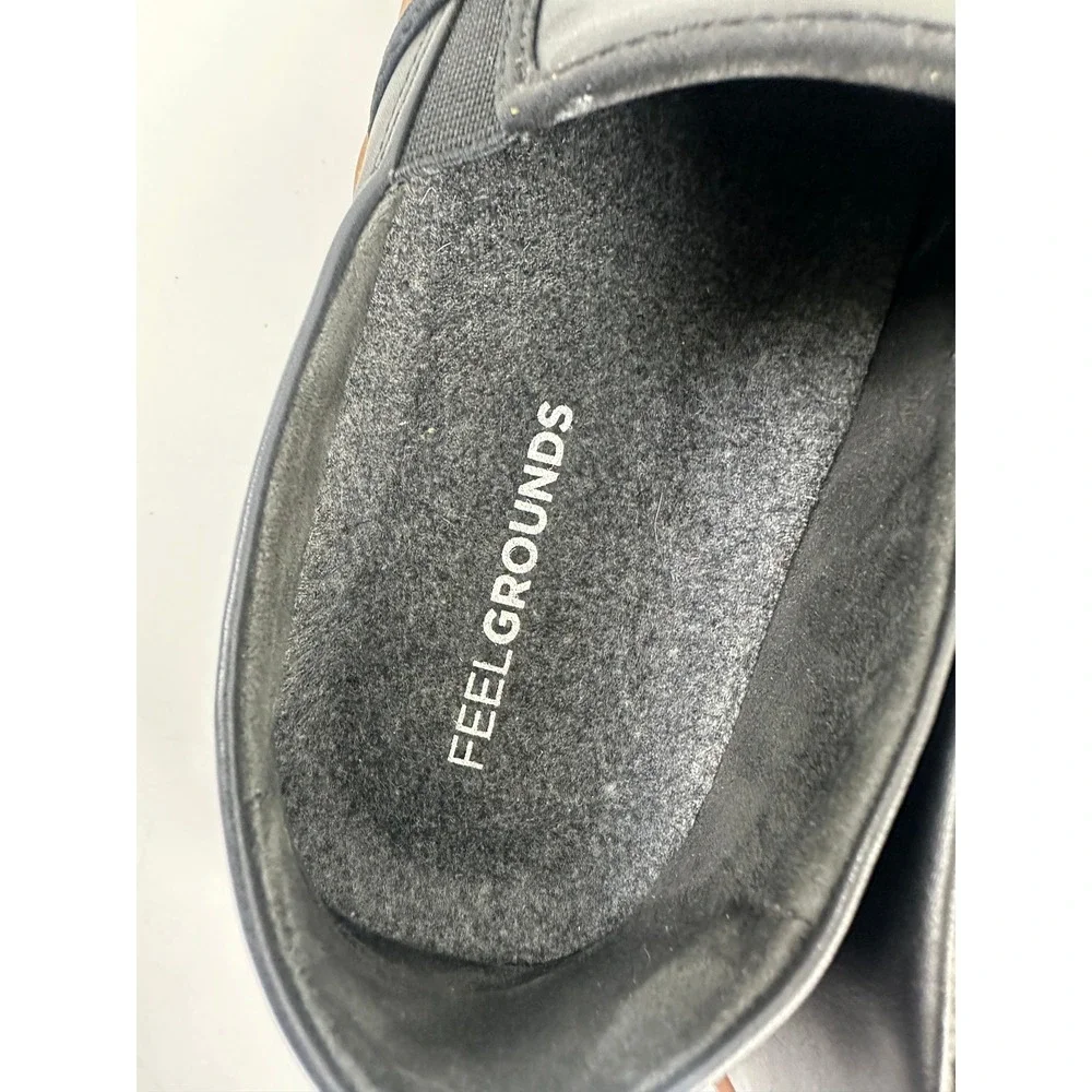 Feelgrounds Droptop Luxe Slip On Black Barefoot Minimalist Faux Leather Women 8